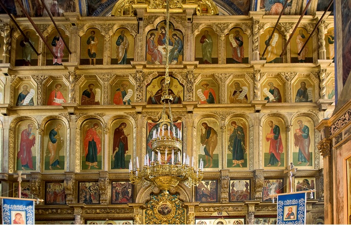 Фрагмент иконостаса Успенского собора Тихвинского монастыря